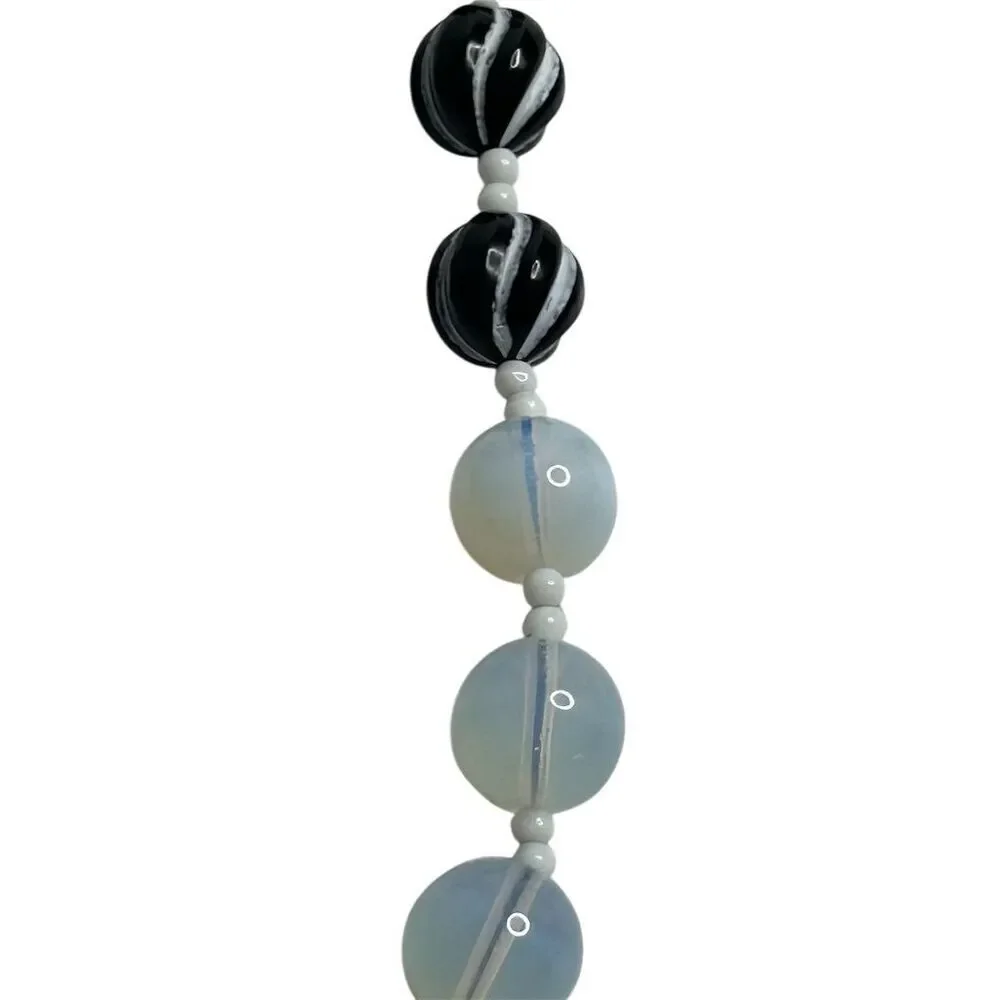 Rachel Black Beaded‎ Necklace Adjustable Chain Clasp Gift